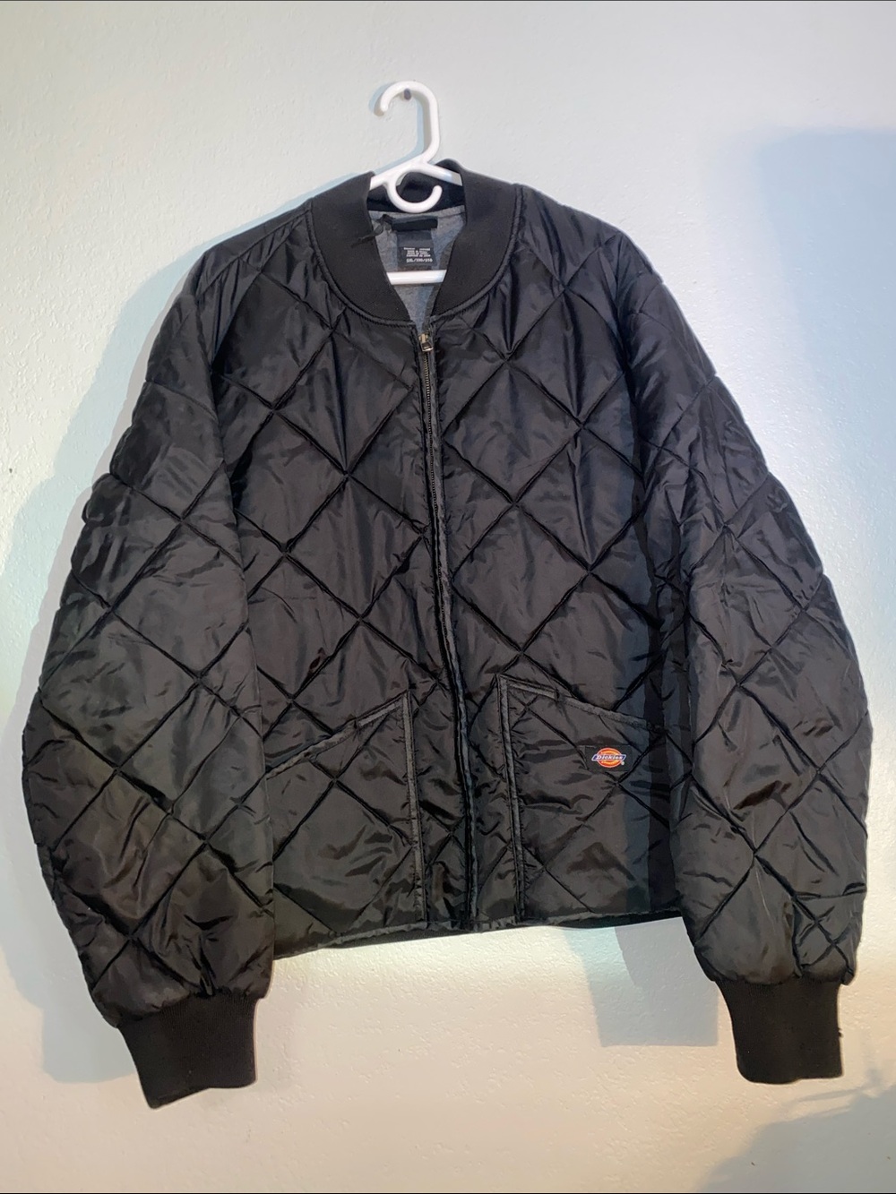 Dickies Black Quilted Jacket with Logo Patch